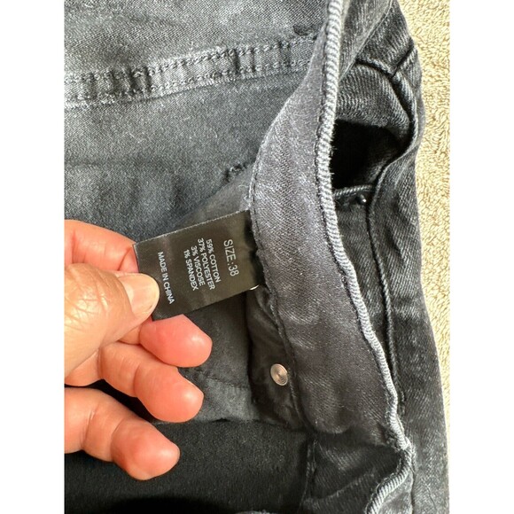 Fashion Nova Men,Black Ollie Moto Skinny Distressed Denim Jeans,38x31 - Picture 8 of 10